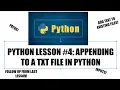 How to Append to a txt FIle in Python