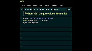 Get unique values from a list