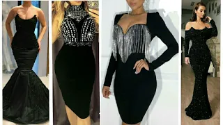 اجمل فساتين سهرة وافخمها باللون الاسود Best Long Black Evening Dress 