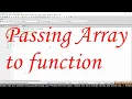 Passing array to function in c programming language in hindi