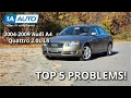 Top 5 Problems Audi A4 Quattro 2 0L Sedan 2004-2009 3rd Generation