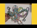 Zentangle Flowery Octopus Coloring Pages
