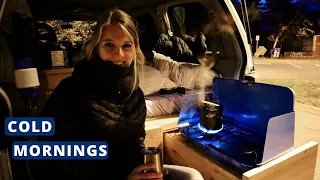 Tiny Van Life Morning Routine…and we hit some snow on our way back across the country!