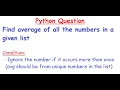 Python Find Average of all the numbers in a given list
