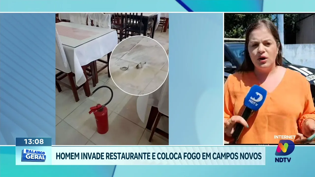 Homem coloca fogo em restaurante em Campos Novos