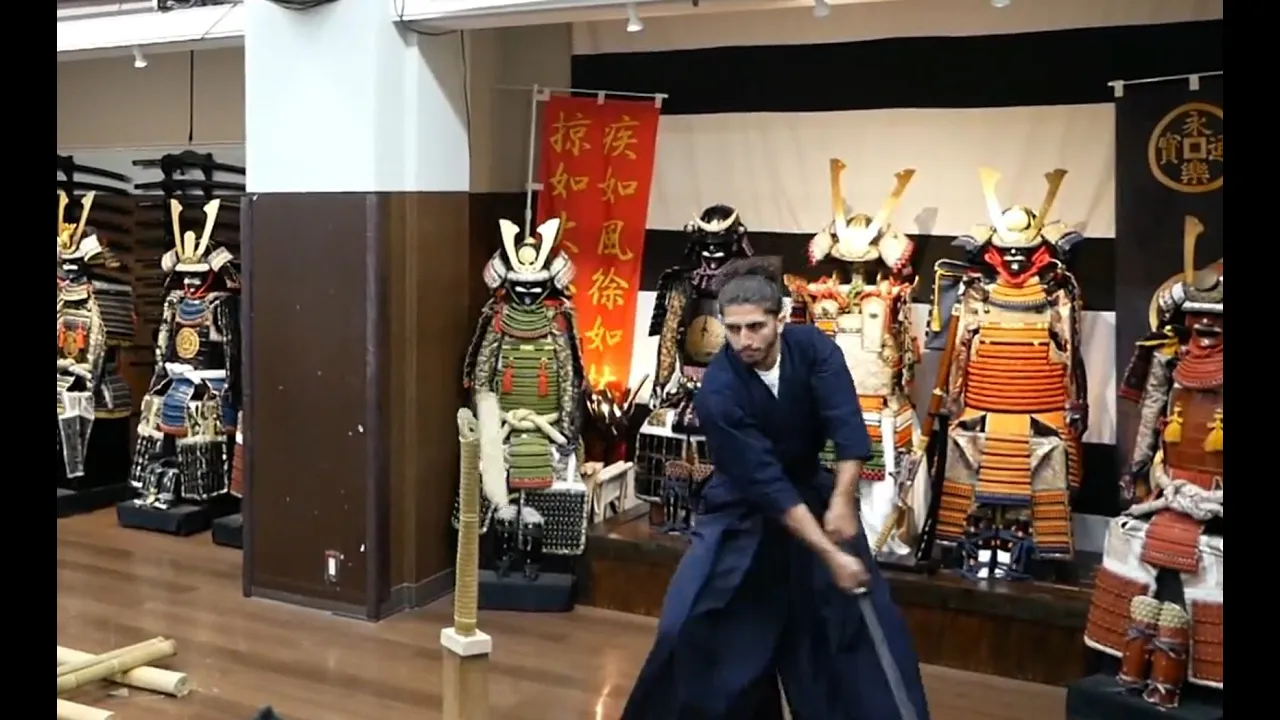 Samurai Sword Cutting Trial & Pro Lesson at Samurai Theater Tokyo