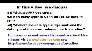 PHP Operators and Control Structures
