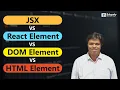 What is the difference between JSX vs React Element vs DOM Element vs HTML Element