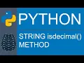 Python Data Type String isdecimal Method