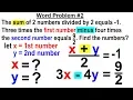 Algebra - Ch 34 Solving System of Linear Equations 26 of 31 Word Problem