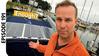 Enough? Doubling Our Solar. Installing Four 100 Watt Solar Panels on Sailboat Bimini (Ep.191)