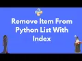 How to remove an element from Python list by index