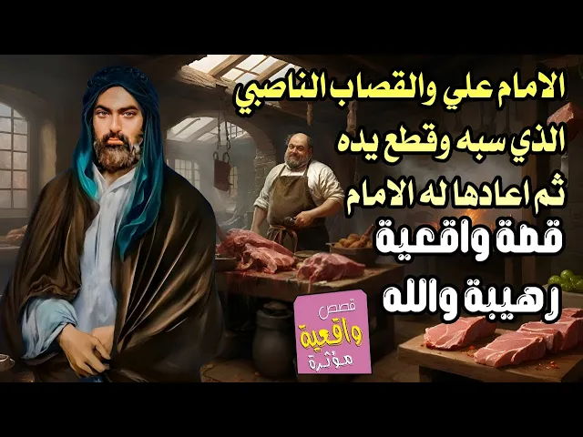 ⁣قصة الامام علي والقصاب الناصبي الذي سبه وقطع يده ثم عادها له الامام علي