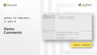 Demo Comments Python for Beginners 8 of 44