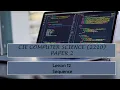 CIE O-Level Computer Science 2210 Paper 2 - Lesson 12 Sequence