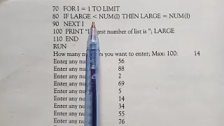 10 Computer DIM Statement 1-D Array