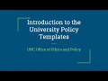 Introduction to the University Policy Templates