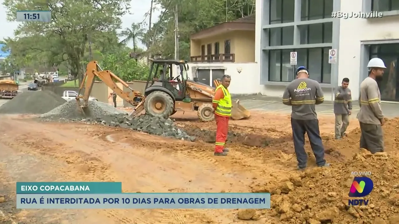 Eixo Copacabana: rua é interditada por 10 dias para obras de drenagem