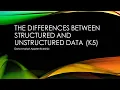 K5 The differences between structured and unstructured data Data Analyst Apprenticeship Level 4
