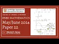 IGCSE Mathematics Paper 22 - 2024