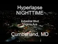 Nighttime Hyperlapse of Virginia Ave and Industrial Blvd in Cumberland Maryland Allegany County