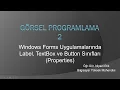 Visual Programming 2 Part 1 - C s Label TextBox and Button classes properties