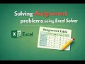 SolveAssignment Problems using Excel