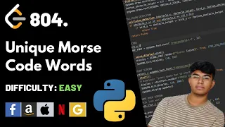 Unique Morse Code Words Leet code 804 Theory explained Python code