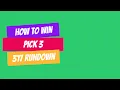 Pick 3 Lottery Method 317 Rundown - For entertainment purposes only