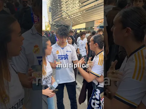 Preguntando a madridistas si besarían el escudo del Barça #futbol #realmadrid #barça