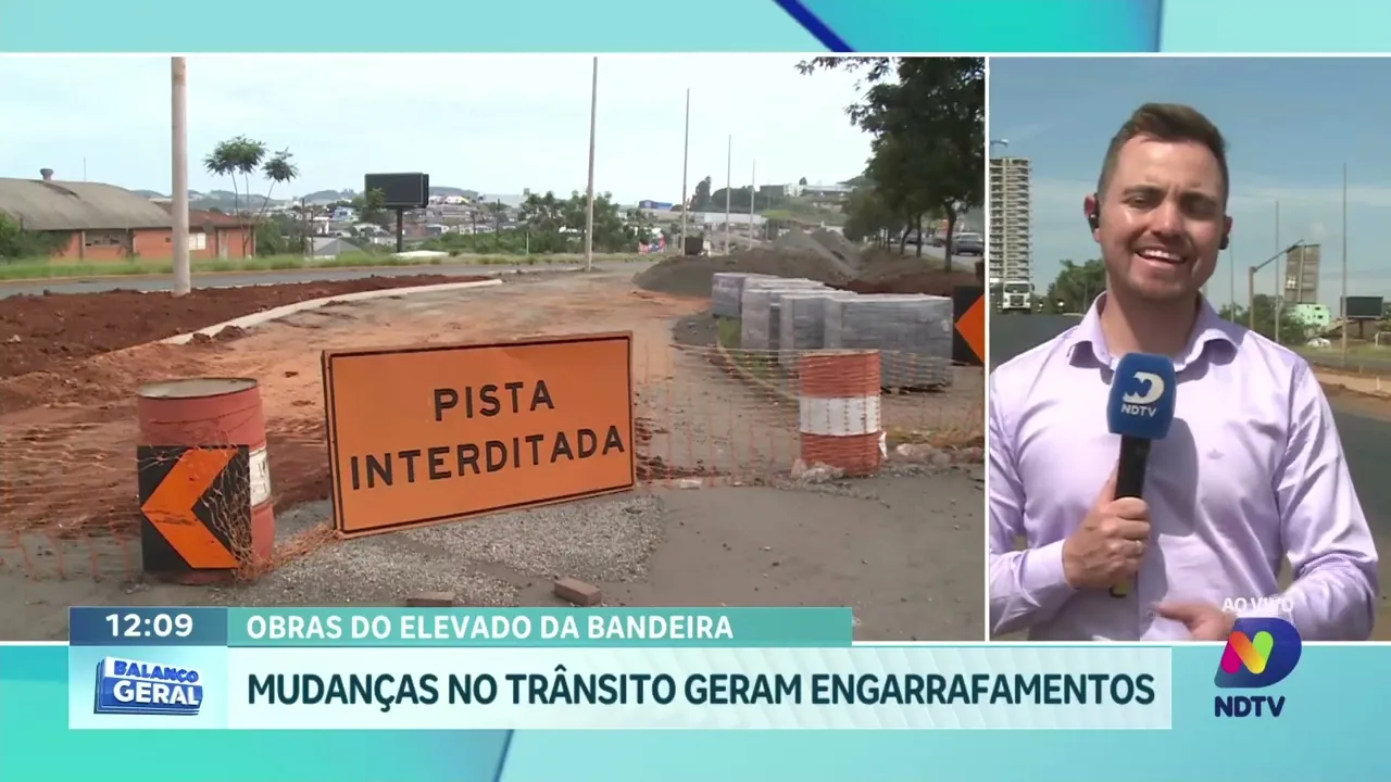 Trânsito: Mudança na Obra do Elevado da Bandeira Causa Transtornos