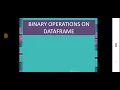 Binary operations on Dataframe