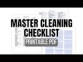 Master Cleaning Checklist Printable PDF
