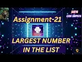 Largest number in the list Assignment-21 CCBP NxtWave CCBP 4 0 Telugu Python Coding Python