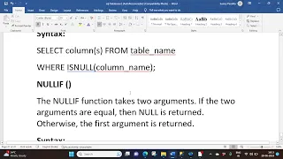 SQL Server Null Function and Comment Session 28