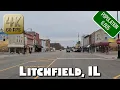 Driving Around Small Town Litchfield IL in 4k