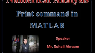 How to use print command in MATLAB