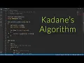 Largest Sum Contiguous Subarray Kadane s algorithm