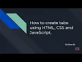 How to create tabs using HTML CSS and JavaScript in Hindi