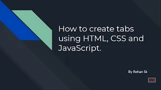 How to create tabs using HTML CSS and JavaScript in Hindi