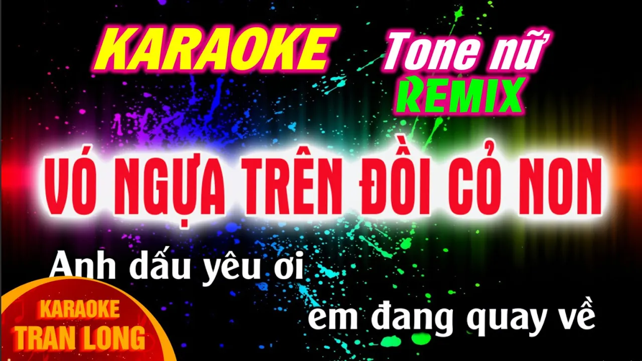 [Karaoke] Vó Ngựa Trên Đồi Cỏ Non | Tone Nữ - Remix