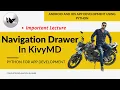 Navigation Drawer in KivyMD Android and iOS app development using python KivyMD