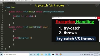 try-catch Vs throws in java Learn Coding