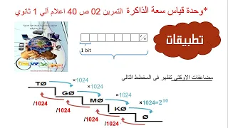 حل التمرين 02 ص 40 اعلام الي 1 ثانوي تعلم التحويلات O KO MO GO TO BIT  حل التمرين 02 ص 40 اعلام الي 1 ثانوي تعلم التحويلات O KO MO GO TO BIT