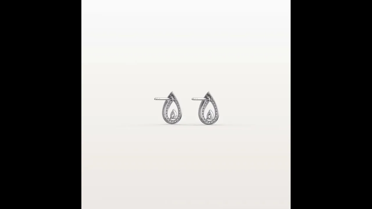 Pavé Teardrop Lab-Grown Diamond Stud Earrings in 14K Gold/Platinum