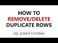 DELETE duplicate rows in SQL 3 Methods with EXAMPLE