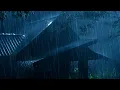 Relax \u0026 Sleep Soundly to the Sound of Pattering Rain with Loud Thunder on a Tin Roof in Foggy Night