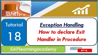 SQL Script Tutorial 18 - What is Exception Handling How to declare Exit Handler in Procedure