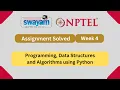 Programming Data Structures And Algorithms Using Python Week 4 NPTEL ANSWERS 2024