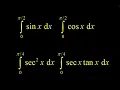Definite integrals of basic trig functions integral of sine cosine sec 2 and sec tan